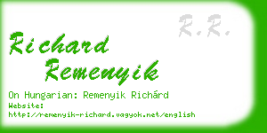 richard remenyik business card