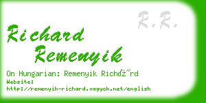 richard remenyik business card
